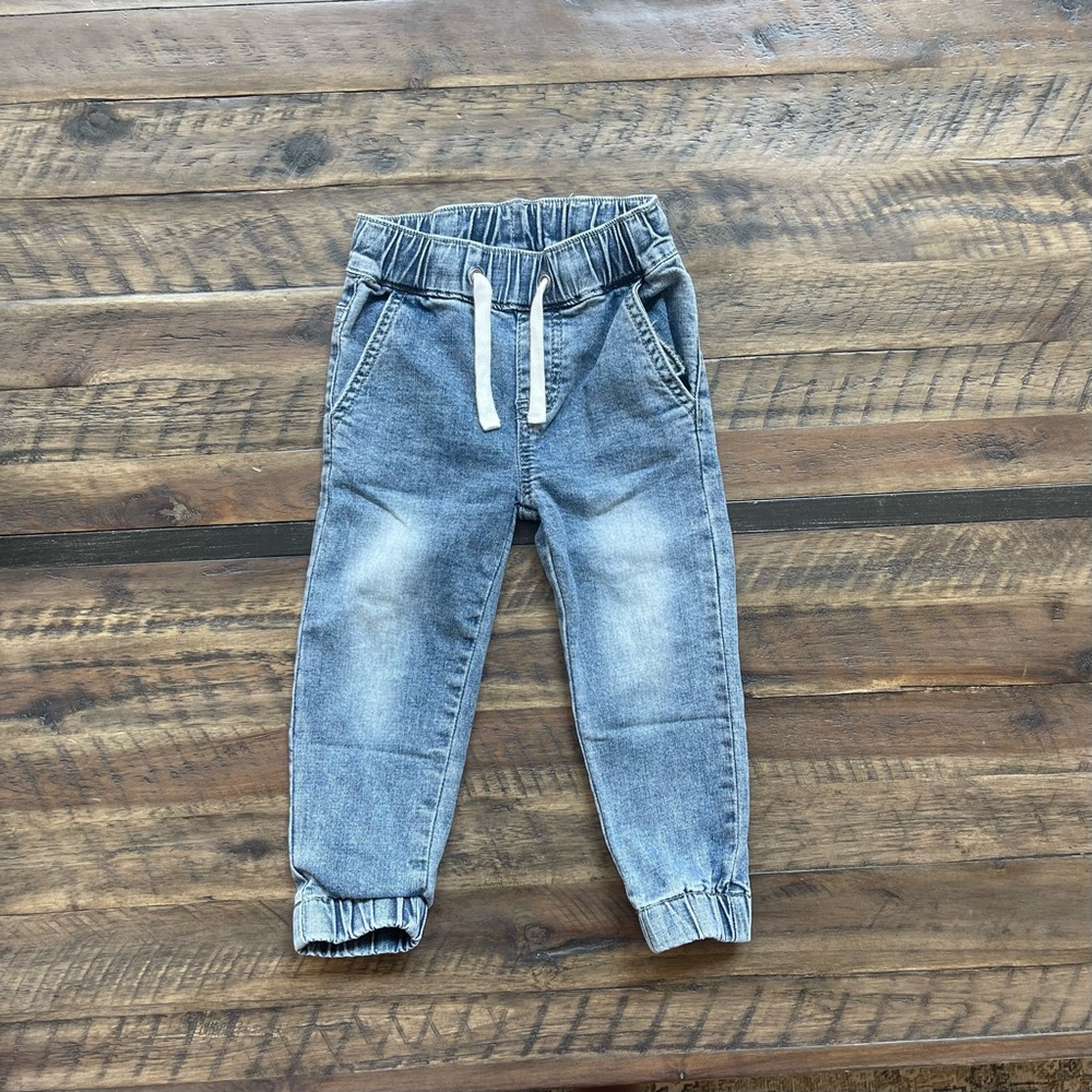 Little Bipsy denim joggers. Size 18-24 months.